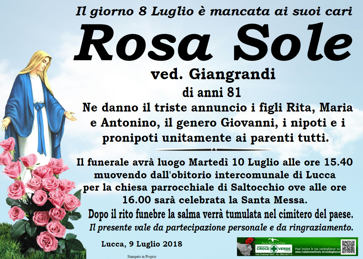 Rosa Sole ved. Giangrandi