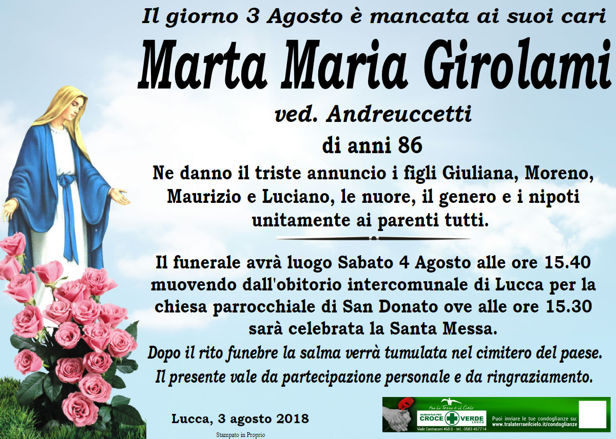 Marta Maria Girolami ved. Andreuccetti