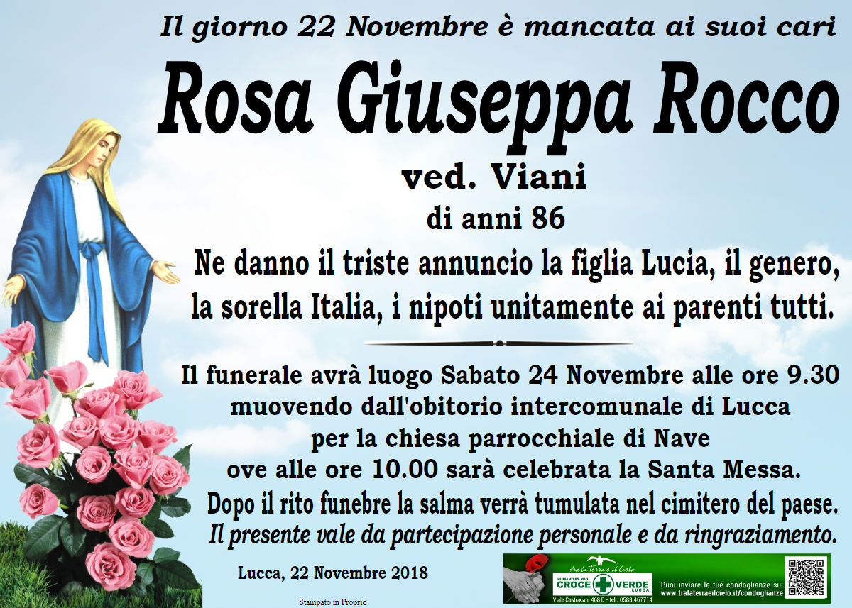 Rosa Giuseppa Rocca ved. viani