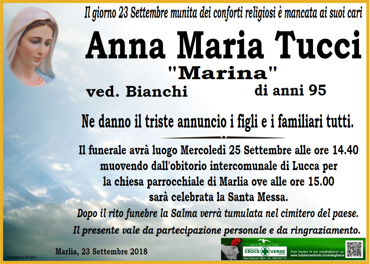 Anna Maria Tucci ved. Bianchi