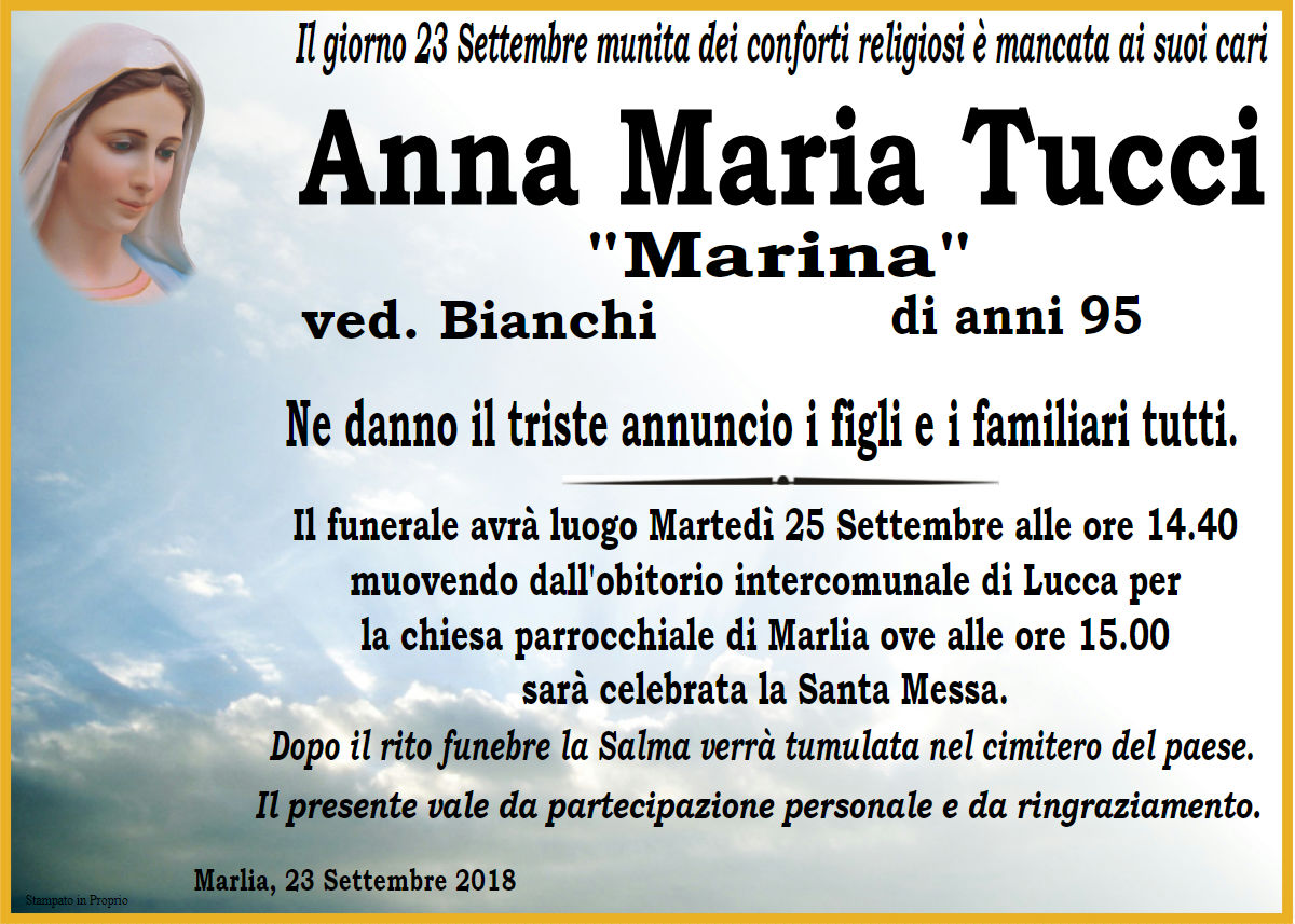 Anna Maria Tucci ved. Bianchi