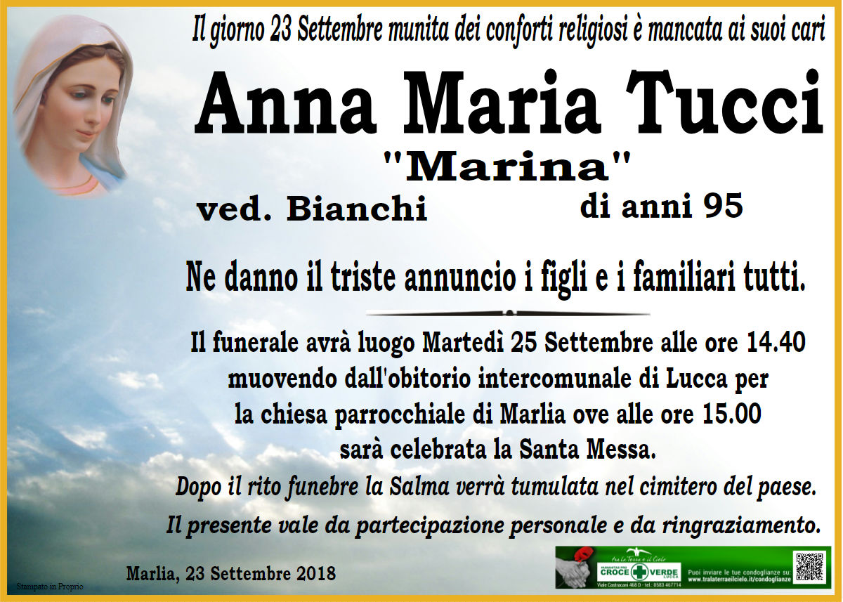 Anna Maria Tucci ved. Bianchi