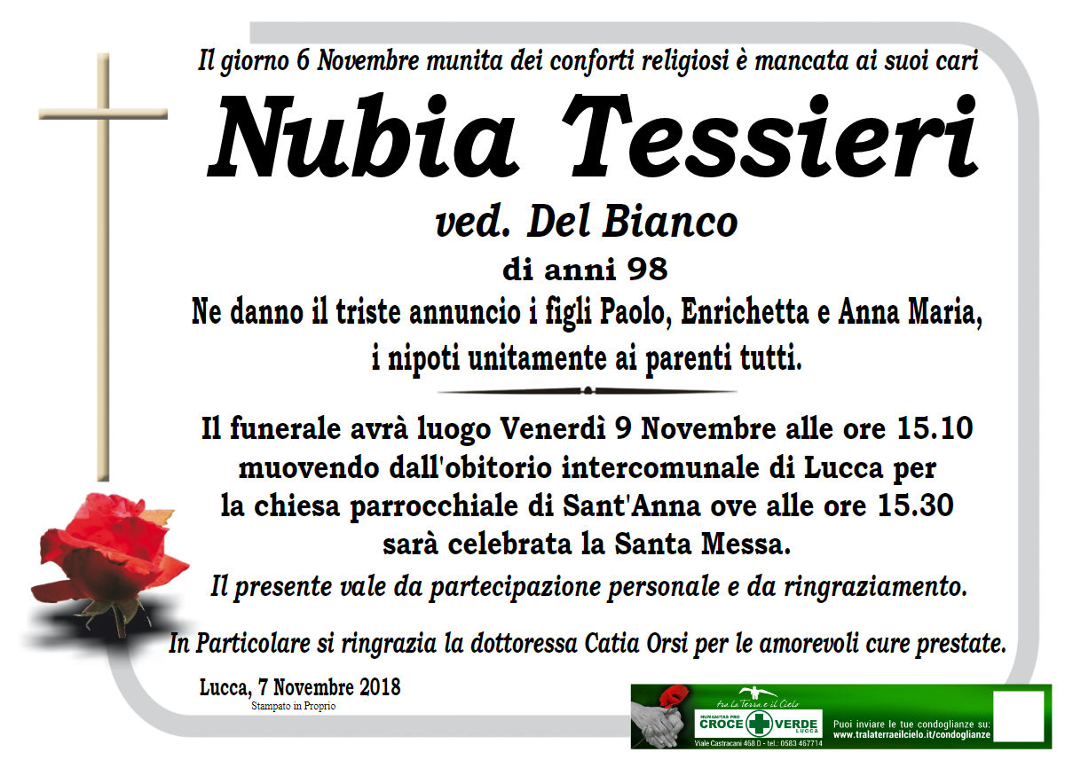 Nubia Tessieri ved. Del Bianco