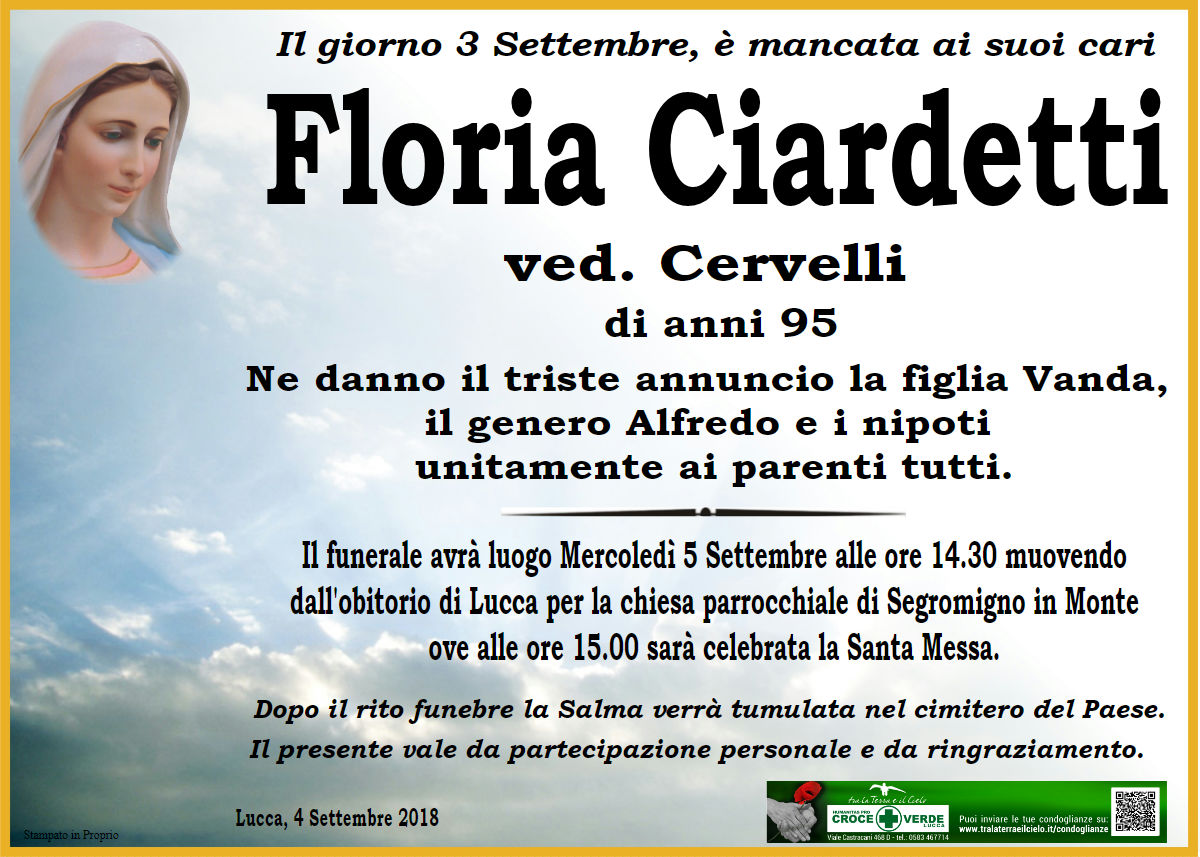 Floria Ciardetti ved. Cervelli