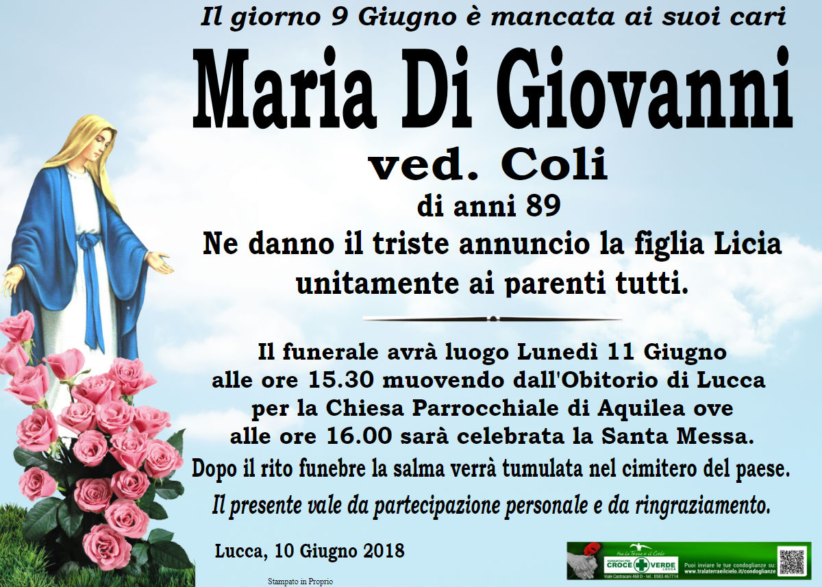 Maria Di Giovanni ved. Coli