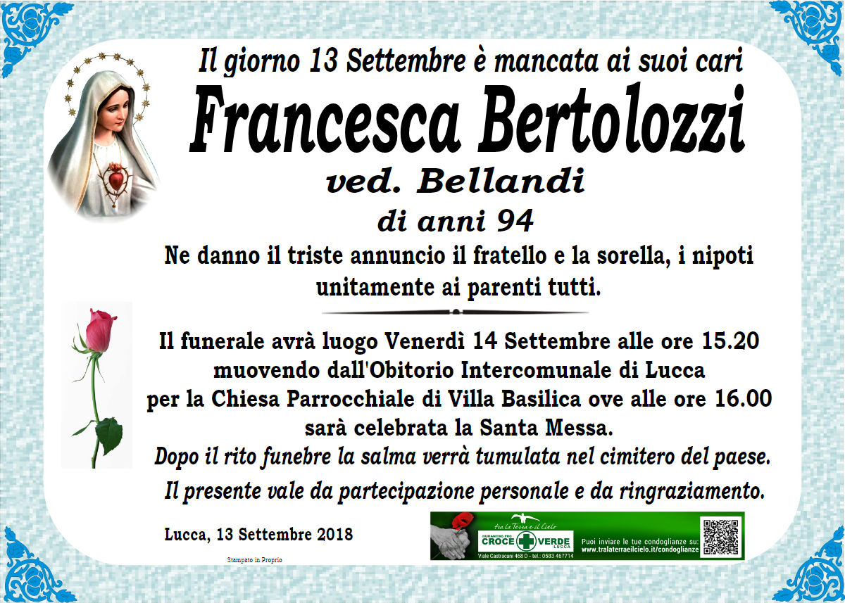 Francesca Bertolozzi ved. Bellandi