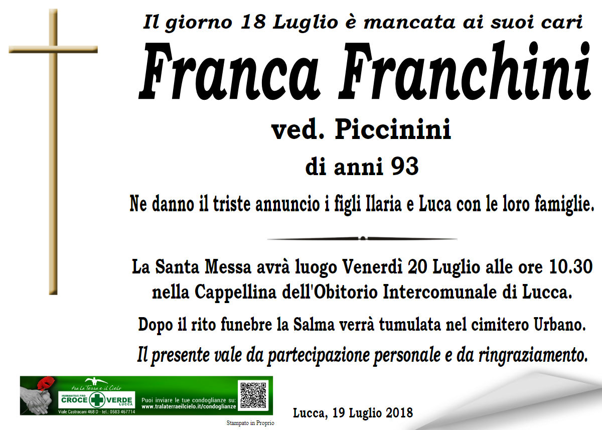 Franca Franchini ved. Piccinini