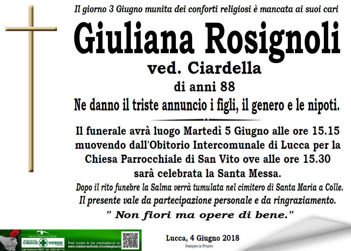 Giuliana Rosignoli ved. Ciardella