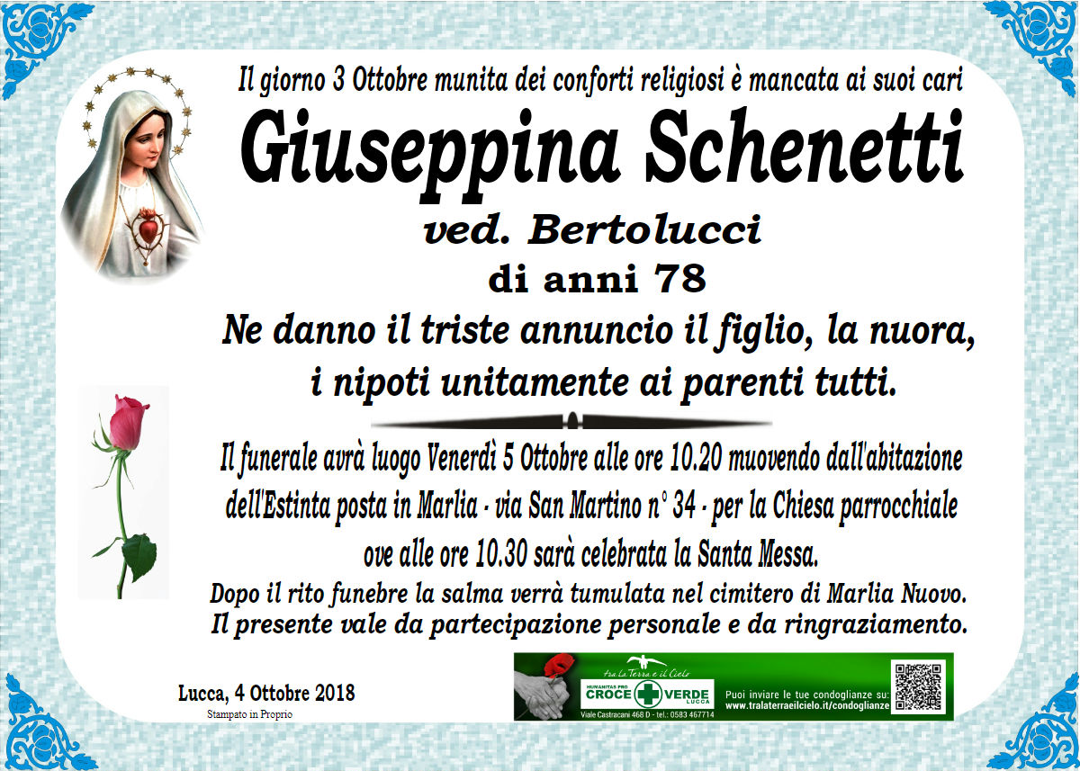 Giuseppina Schenetti ved. Bertolucci