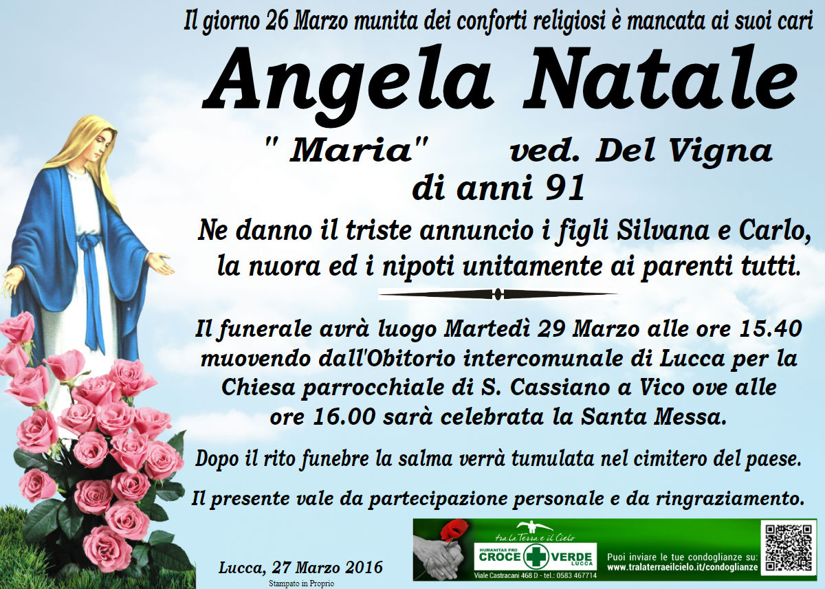 Angela Natale ved. Del Vigna