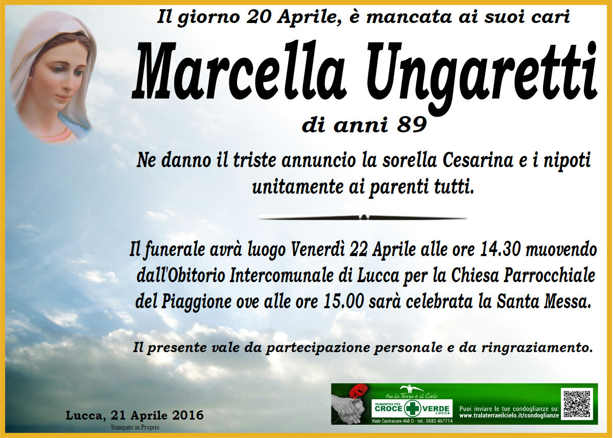 Marcella Ungharetti di anni 89