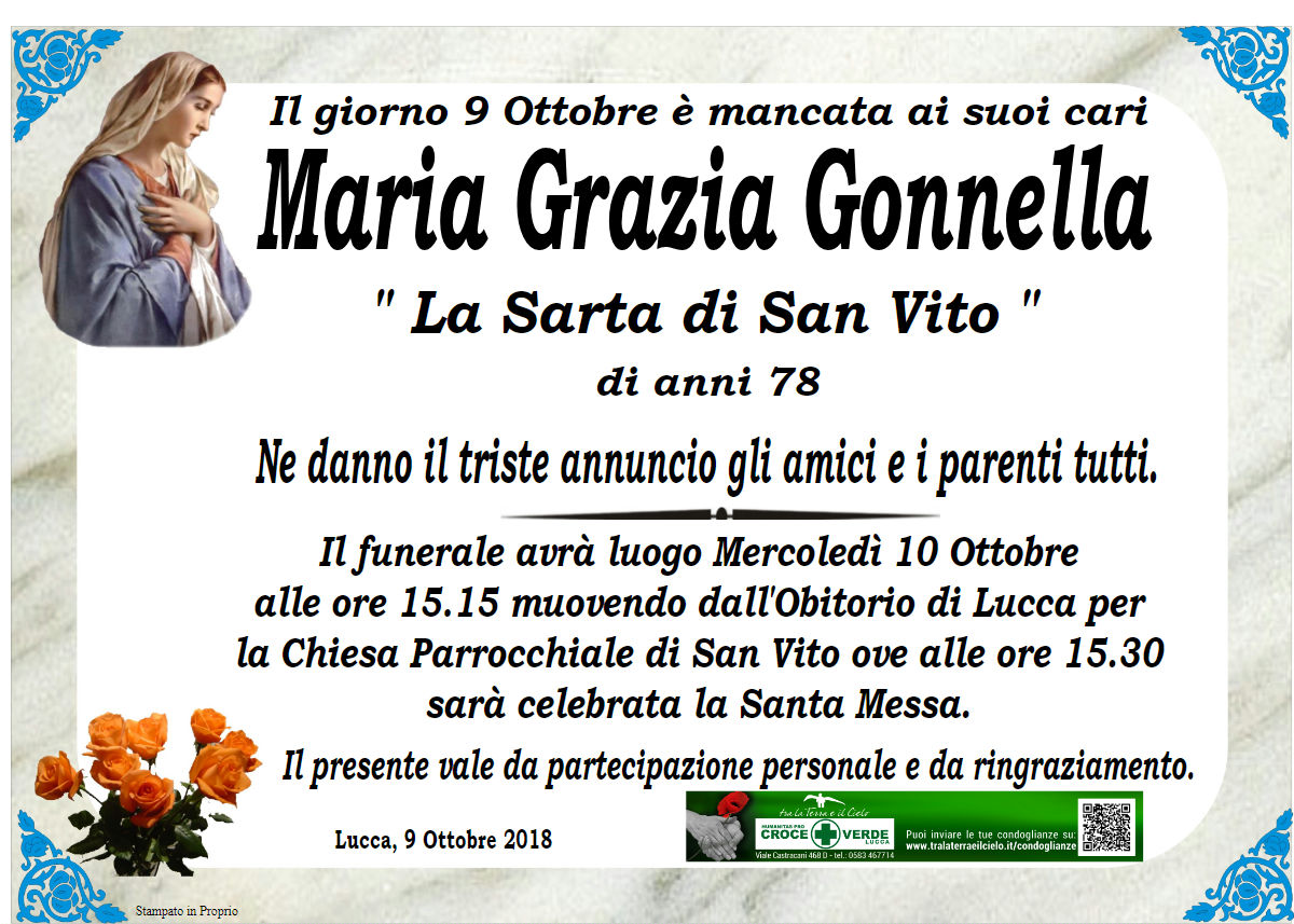 Maria Grazia Gonnella la sarta di San Vito