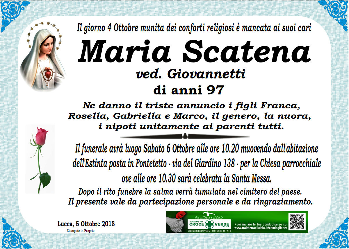 Maria Scatena ved. Giovannetti