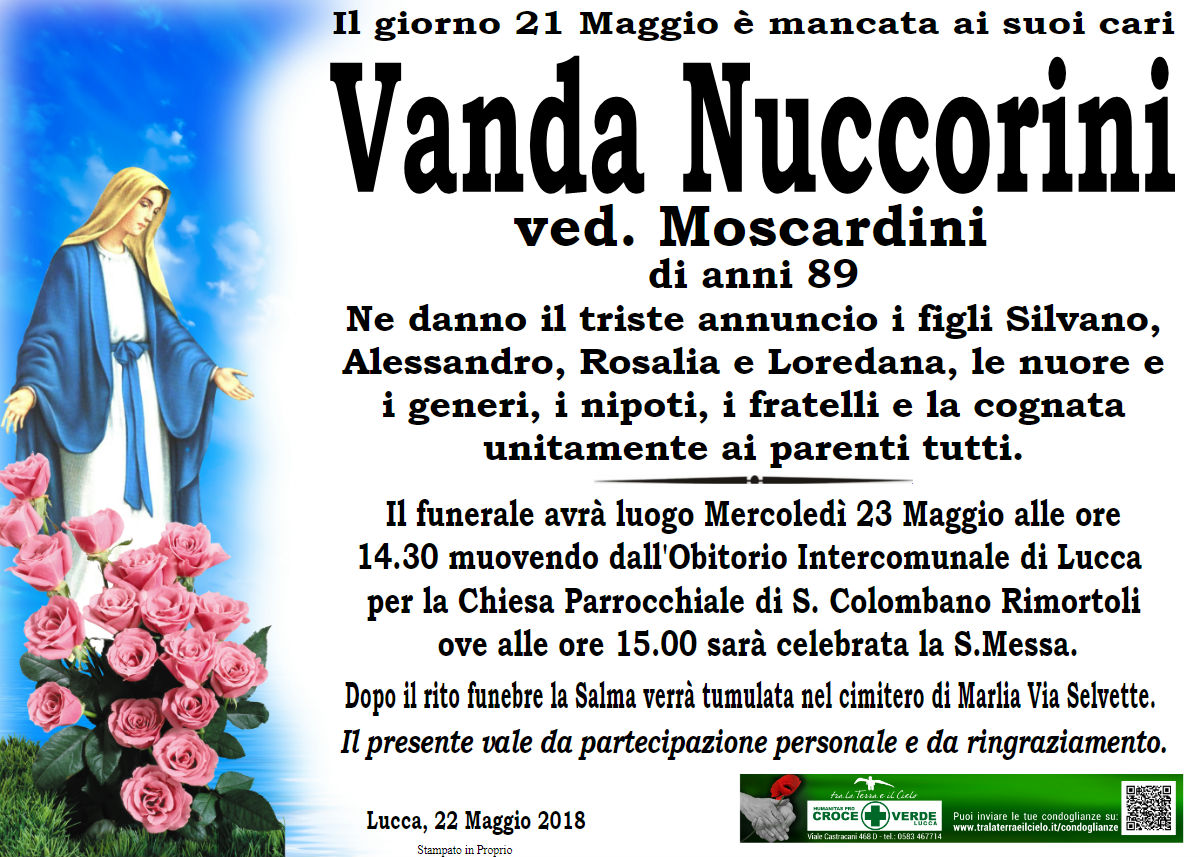 Vanda Nuccorini ved.Moscardini